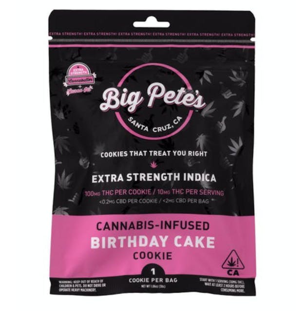 Birthday Cake Extra Strength Indica 100 mg Cookie - 100mg Single Indica
