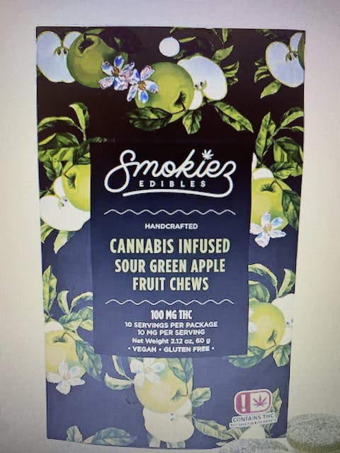 ***Smokies - Sour Green Apple fruit chews 10/bag