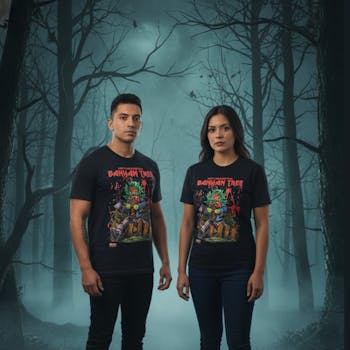 XX LARGE BANYAN TREE T SHIRT - BL. HALLOWEEN